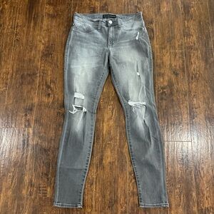 Rock & Republic Gray Distressed Skinny Jeans